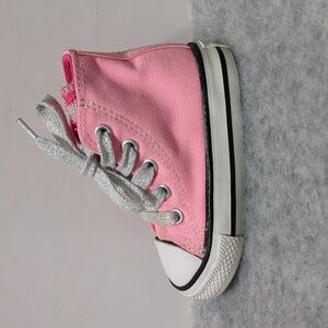 Converse Shoes Infant pink Party High Top Ruffle Toddler sneaker baby size 4